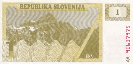 Slovénie 1 Tolar - Montagne - 1990 - Série AA - NEUF - P.1