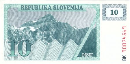 Slovénie 10 Tolarjev, Montagne - 1990 - P.4 - Neuf BK