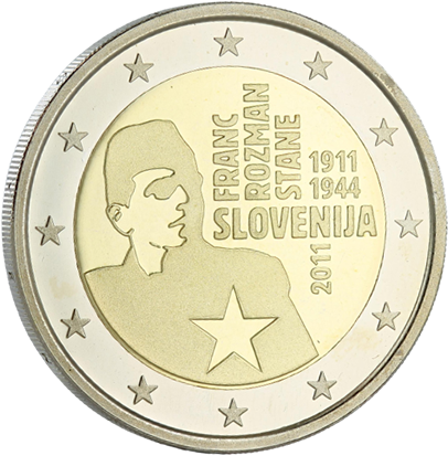 Slovénie 2 Euros Commémo. BE SLOVENIE 2011 - Franc Rozman - RARE