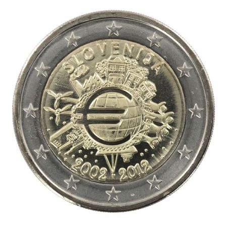 Slovénie 2 Euros Commémo. SLOVENIE 2012 - 10 ans de l\'Euro
