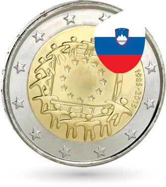 Slovénie 2 Euros Commémo. SLOVENIE 2015 - 30 ans du drapeau européen