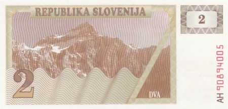 Slovénie 2 Tolarjev 1990 - Montagne