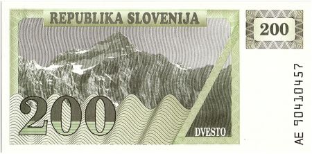 Slovénie 200 Tolarjev, Montagne - 1990 - P.7 - Neuf AE
