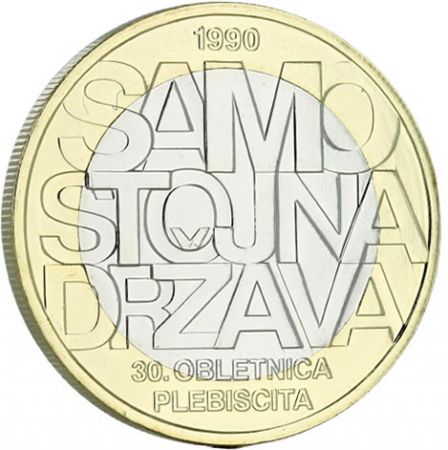 Slovénie 3 Euros Commémo. SLOVENIE 2020 - 30 ans du référendum pour l\'indépendance de la Slovénie