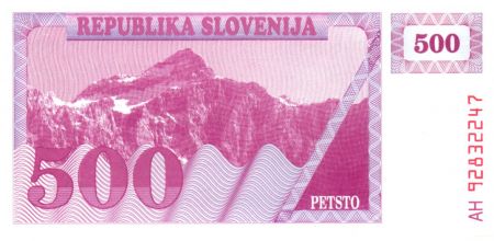 Slovénie 500 Tolarjev 1990 - Montagne