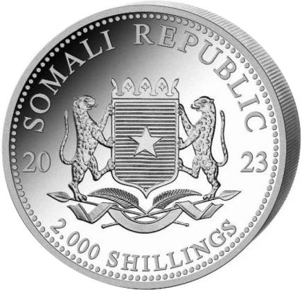 Somalie 1 Kilo Argent Somalie 2023 - Éléphant - 2000 Shillings