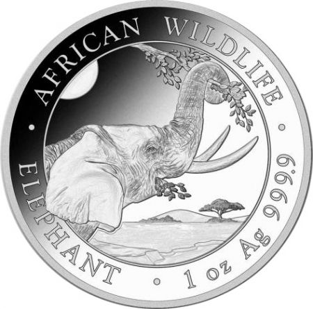 Somalie 1 Once Argent Somalie 2023 - Éléphant - 100 Shillings