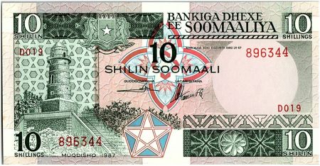 Somalie 10 Shillings Phare - chantier naval -1987