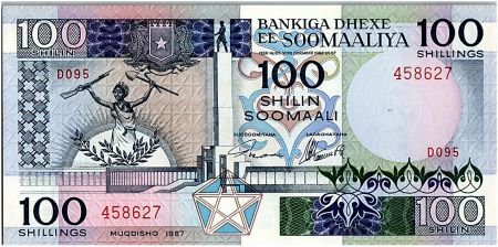 Somalie 100 Shillings - Femme et enfant - Usine - 1987