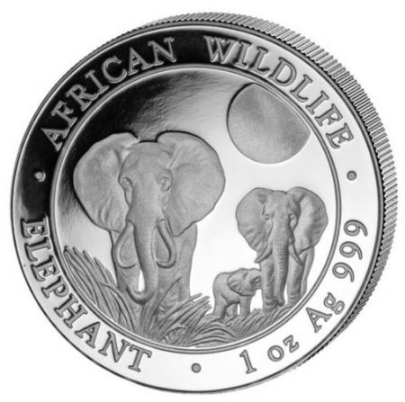Somalie 100 Shillings Elephants - Once Argent 2014