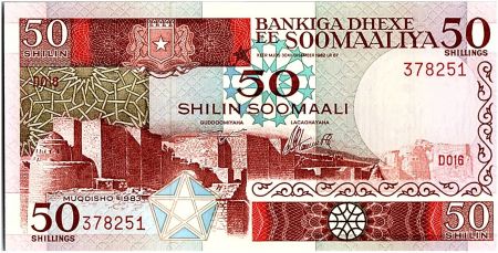Somalie 50 Shillings - Ville de Walled - Animaux -1983