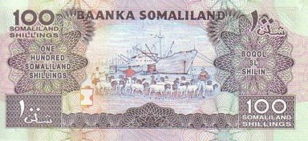 Somaliland 100 Shillings Immeuble - Dock, moutons