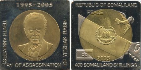 Somaliland 400 Shillings, Yitzak Rabin - Emission fantaisie