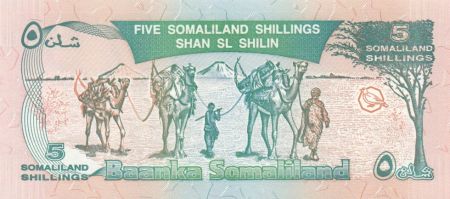 Somaliland 5 Shillings Grand Koudou - Caravanne et chameaux - 1994