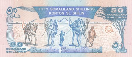 Somaliland 50 Shillings 1994 -  Grand Koudou, Caravanne et chameaux