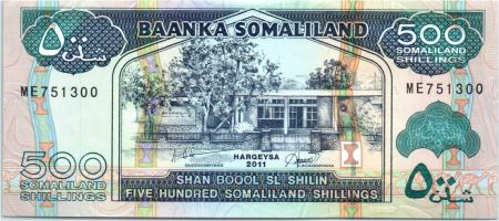 Somaliland 500 Shillings Immeuble - Dock - moutons - 2011