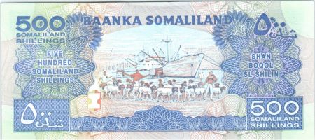 Somaliland 500 Shillings Immeuble - Dock - moutons - 2011