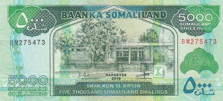 Somaliland 5000 Shillings Immeuble - Dromadaires - 2015 - Neuf - P.21