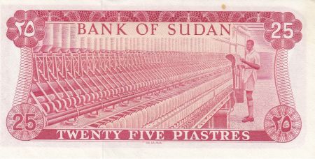 Soudan 25 Piastres 1980 - Bâtiment, industrie textile