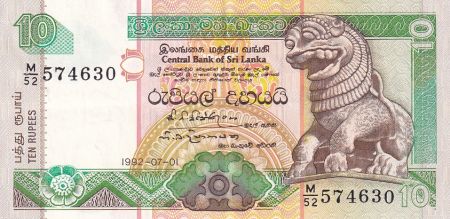 Sri-Lanka 10 Rupees - 1992 - Chinze - Fleurs - Palais
