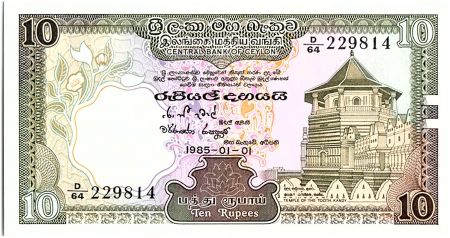 Sri-Lanka 10 Rupees, Temple - Sanctuaire - 1985 - P.92