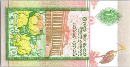 Sri-Lanka 10 Rupees 1995 -  Chinze - Fleurs - Palais