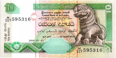 Sri-Lanka 10 Rupees 2004 -  Chinze - Fleurs - Palais