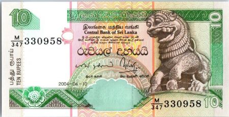 Sri-Lanka 10 Rupees 2004 - Chinze - Fleurs - Palais