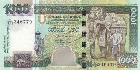 Sri-Lanka 1000 Rupees Elephant - Paon - 2006 - Neuf