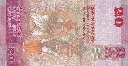 Sri-Lanka 20 Rupees - Oiseau - Danseurs - 2016 - P.NEW