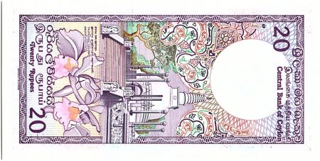 Sri-Lanka 20 Rupees, Pierre de Lune - Sanctuaire de Dagoba - 1983 - P.93
