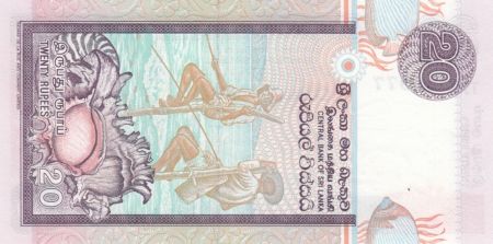Sri-Lanka 20 Rupees Masque de nativité - Pêcheurs - 1995 - P.109 Neuf