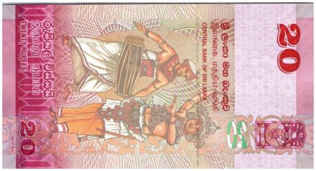 Sri-Lanka 20 Rupees Oiseau - Danseurs 2015