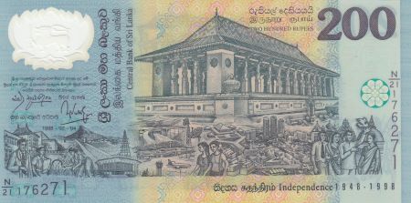 Sri-Lanka 200 Rupees 1998 - 50ans indépendance - Polymer