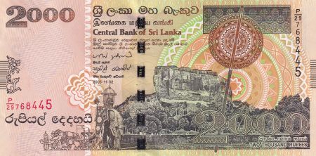 Sri-Lanka 2000 Rupees - Montagne, Eléphants, forêt, fresque - 2005 - Série P.29 - P.121a