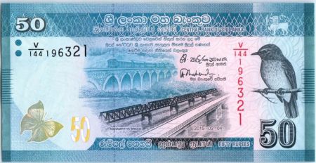 Sri-Lanka 50 Rupees 2015 -  Oiseau - Danseurs