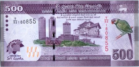 Sri-Lanka 500 Rupees 2013 - Oiseau - Danseurs - CHOGM 2013