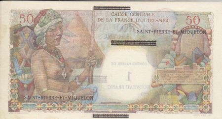 St-P. et Miquelon 1 NF/50 Francs - Belain d\'Esmanduc - 1960 - Série J.30