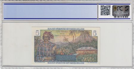 St-P. et Miquelon 5 Francs Bougainville - 1946  - SPECIMEN - PCGS 63 OPQ