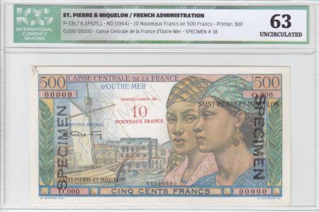 St-P. et Miquelon 500 Francs Pointe-À-Pitre - 1946