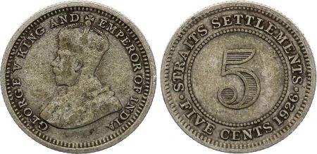 Straits Settlements 5 Cent George V - 1926 - Argent