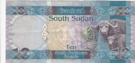 Sud Soudan 10 Dollars ND2011 - John Garang de Mabior, buffles