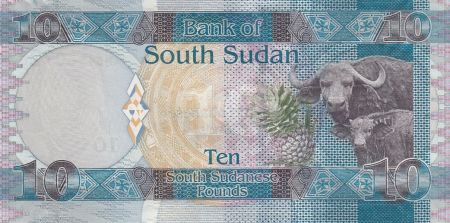 Sud Soudan 10 Pounds, Dr John Garang de Mabior - Buffles -2011
