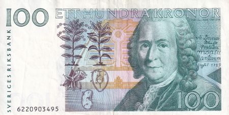 Suède 100 Kronor - Carl Von Linné - 1986 - P.57a