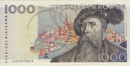 Suède 1000 Kronor, Gustav Vasa - Paysans - 1992