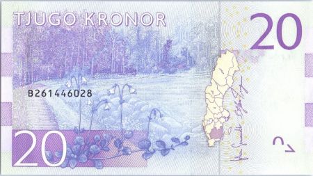 Suède 20 Kronor Astrid Lindgren - Ecrivain 2015