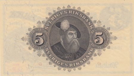 Suède 5 Kronor Svea - Gustav Vasa - 1949