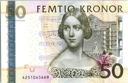 Suède 50 Kronor Jenny Lind - Violon - 2004