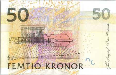 Suède 50 Kronor Jenny Lind - Violon - 2004