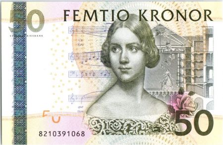 Suède 50 Kronor Jenny Lind - Violon - 2008